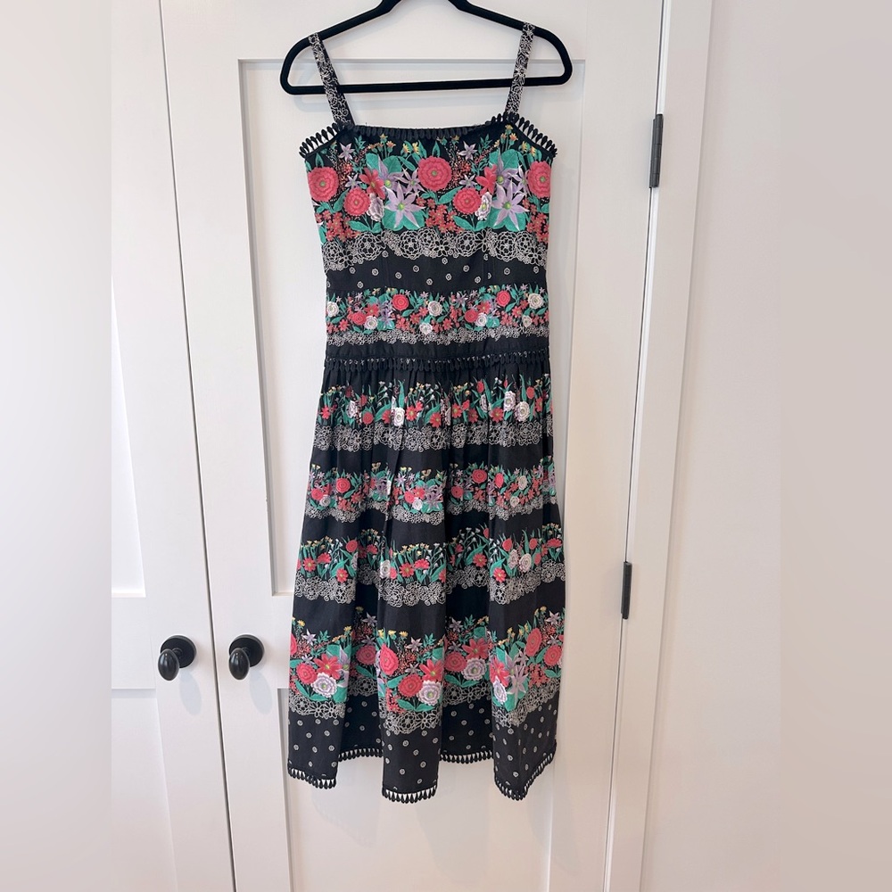 Vintage VICTOR COSTA floral garden sun dress M